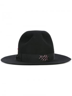 Шляпа-федора с лентой Borsalino. Цвет: чёрный