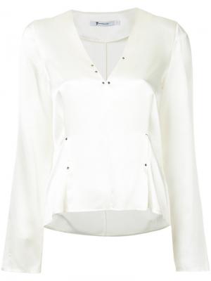Блузка с заклепками T By Alexander Wang. Цвет: белый
