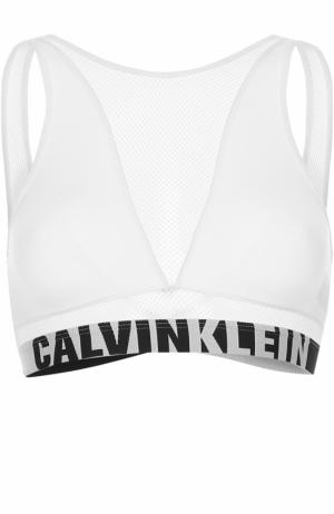 Бюстгальтер перфорированными вставками Calvin Klein Underwear. Цвет: белый