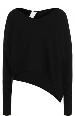 Пуловер асимметричного кроя из вискозы Isabel Benenato. Цвет: черный