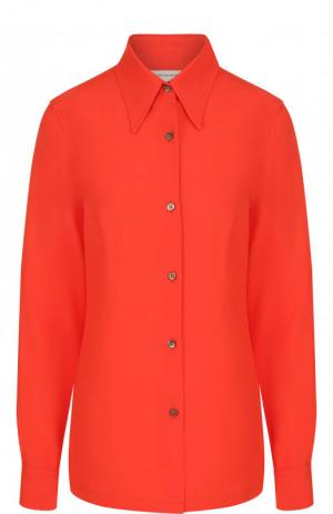 Однотонная приталенная блуза из вискозы Dries Van Noten. Цвет: красный
