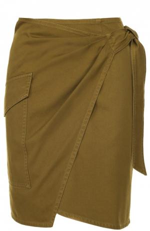 Мини-юбка с запахом и накладным карманом Isabel Marant Etoile. Цвет: хаки