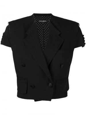 Укороченный жакет с короткими рукавами Dolce & Gabbana. Цвет: чёрный