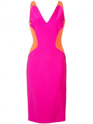 Платье-мини без рукавов дизайна колор-блок Mugler. Цвет: розовый и фиолетовый