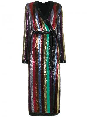 Длинное платье с пайетками Attico. Цвет: многоцветный