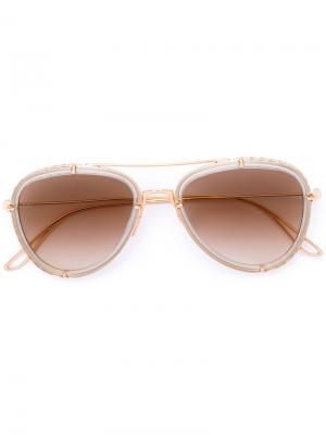 Солнцезащитные очки-авиаторы Elie Saab. Цвет: металлический