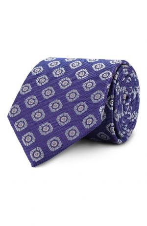 Шелковый галстук с узором Eton. Цвет: фиолетовый