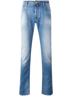 Прямые джинсы с потертостями Jacob Cohen. Цвет: синий