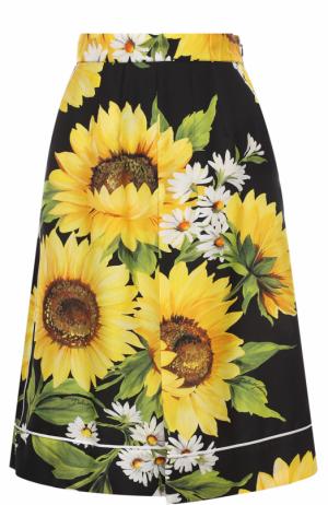 Шелковые шорты с цветочным принтом Dolce & Gabbana. Цвет: желтый