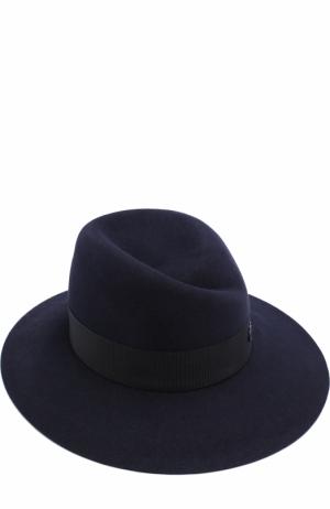 Фетровая шляпа с лентой Maison Michel. Цвет: синий