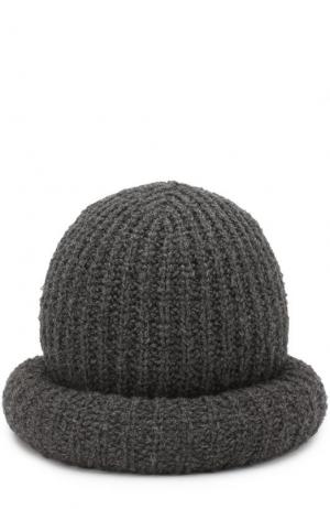Шерстяная шляпа фактурной вязки Marc Jacobs. Цвет: серый