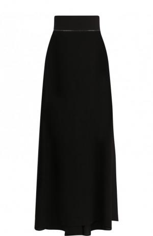 Однотонная юбка-макси с подолом Tegin. Цвет: черный