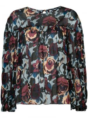 Блузка с цветочным принтом Anna Sui. Цвет: синий