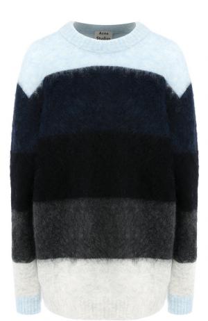 Пуловер в полоску с круглым вырезом Acne Studios. Цвет: синий