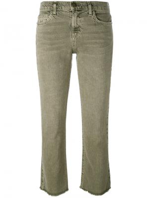 Расклешенные джинсы с необработанным низом Current/Elliott. Цвет: зелёный