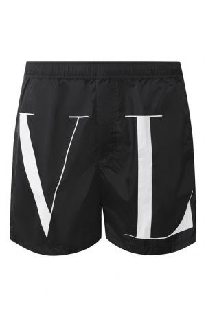 Плавки-шорты с принтом Valentino. Цвет: черный