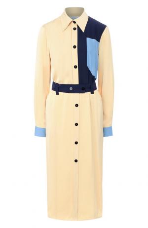 Платье-миди с поясом и карманами Victoria, Victoria Beckham. Цвет: разноцветный