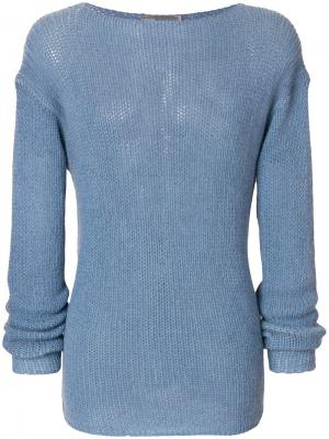 Вязаный свитер в стиле casual Ermanno Scervino. Цвет: синий