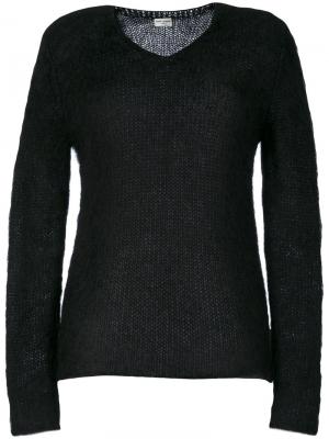 Классический трикотажный свитер Saint Laurent. Цвет: чёрный