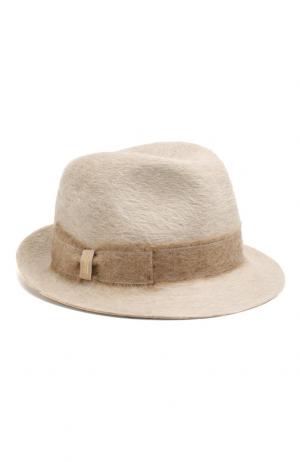 Фетровая шляпа трилби Borsalino. Цвет: бежевый