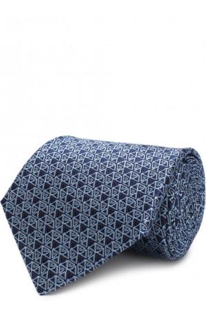 Шелковый галстук с узором Lanvin. Цвет: темно-синий