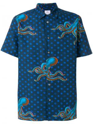 Рубашка Octopus с принтом и короткими рукавами Ps By Paul Smith. Цвет: коричневый