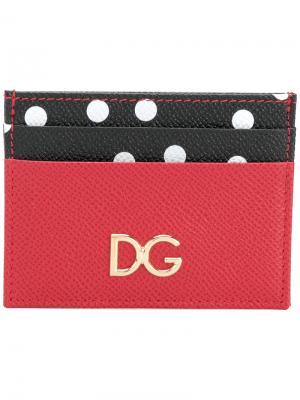 Polka dot print card holder Dolce & Gabbana. Цвет: красный