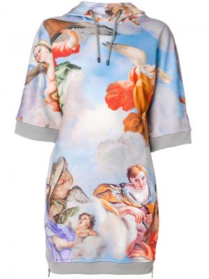 Платье-толстовка с принтом в стиле ренессанса Moschino. Цвет: многоцветный