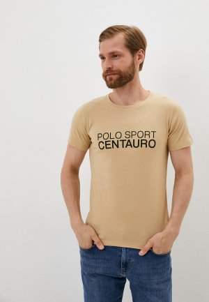 Футболка Centauro. Цвет: бежевый
