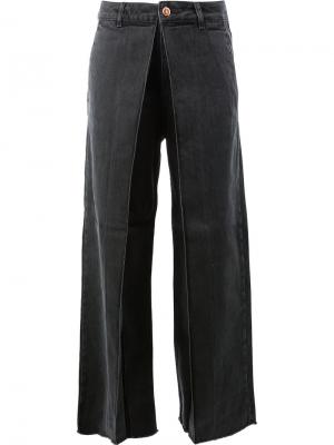 Асимметричные длинные брюки Aalto. Цвет: чёрный
