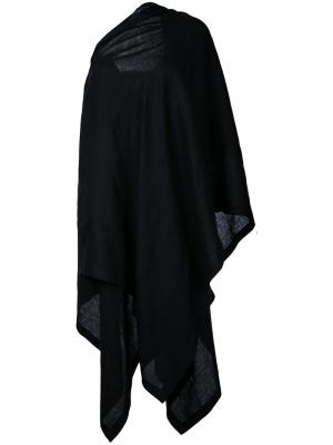 Платье-плащ с открытым плечом Yohji Yamamoto. Цвет: чёрный