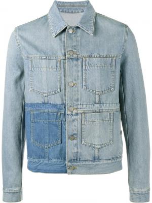 Джинсовая куртка с выбеленным эффектом Maison Margiela. Цвет: синий