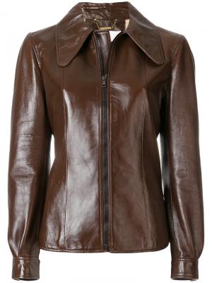 Куртка с удлиненным воротником и застежкой на молнию Chloé. Цвет: коричневый