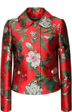 Жакет на пуговицах с принтом Dolce & Gabbana. Цвет: красный