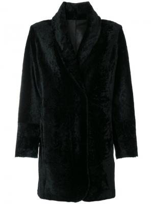 Пальто с лацканами шалька Drome. Цвет: чёрный
