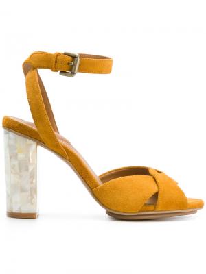 Плетеные туфли на декорированных каблуках See By Chloé. Цвет: жёлтый и оранжевый