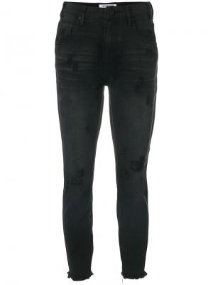 Укороченные джинсы с рваными деталями One Teaspoon. Цвет: чёрный