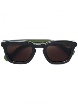 Солнцезащитные очки в квадратной оправе Moncler Eyewear. Цвет: зелёный