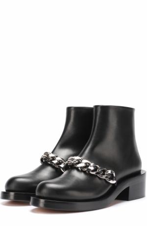 Кожаные ботинки с массивной цепью Givenchy. Цвет: черный