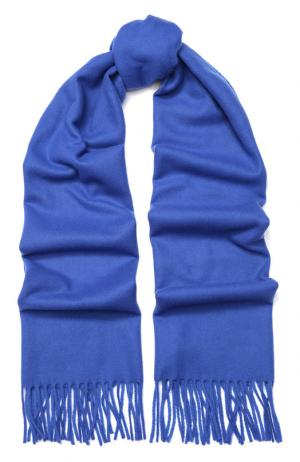 Шерстяной шарф с бахромой Moncler. Цвет: синий