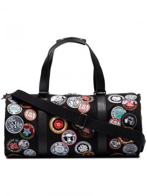 Дорожная сумка с нашивками Noe Saint Laurent. Цвет: чёрный