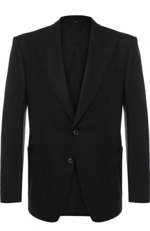 Однобортный пиджак из шерсти Tom Ford. Цвет: черный