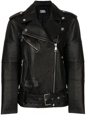 Байкерская куртка свободного кроя Karl Lagerfeld. Цвет: чёрный