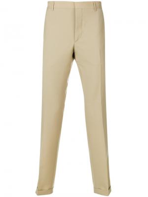 Классические брюки прямого кроя Prada. Цвет: коричневый