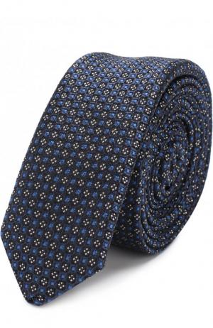 Шелковый галстук с узором Dolce & Gabbana. Цвет: синий