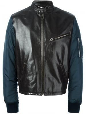 Куртка-бомбер с кожаными вставками Dolce & Gabbana. Цвет: чёрный