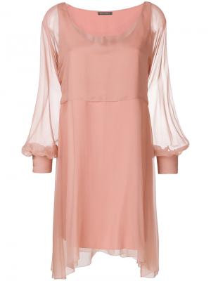 Короткое платье-кейп Alberta Ferretti. Цвет: розовый и фиолетовый