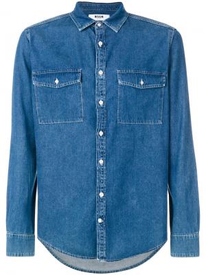 Джинсовая рубашка MSGM. Цвет: синий