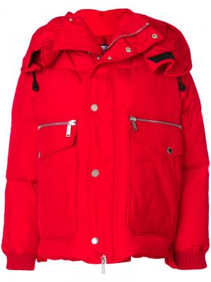 Утепленная куртка с капюшоном Dsquared2. Цвет: красный