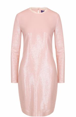 Шелковое мини-платье с пайетками Ralph Lauren. Цвет: розовый